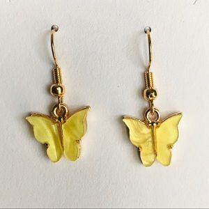 Yellow Butterfly Earrings
